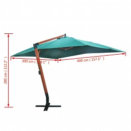 Acquista Ombrellone a Sbalzo Melia 300 x 400 cm Verde con riferimento GHV-40079 della ditta GARDENHOME