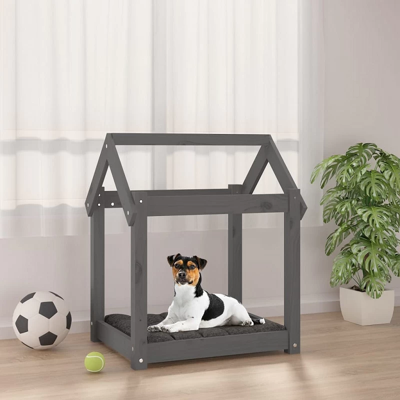 Acquista Cuccia per Cani Grigia 61x50x70 cm in Legno Massello di Pino con riferimento GHV-822199 della ditta GARDENHOME