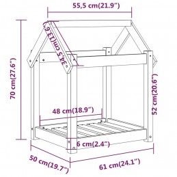 Acquista Cuccia per Cani Nera 61x50x70 cm in Legno Massello di Pino con riferimento GHV-822201 della ditta GARDENHOME
