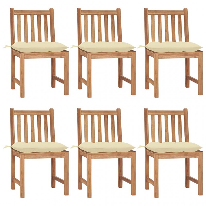 Acquista Sedie da Giardino 6 pz con Cuscini in Legno Massello di Teak con riferimento GHV-3073132 della ditta GARDENHOME