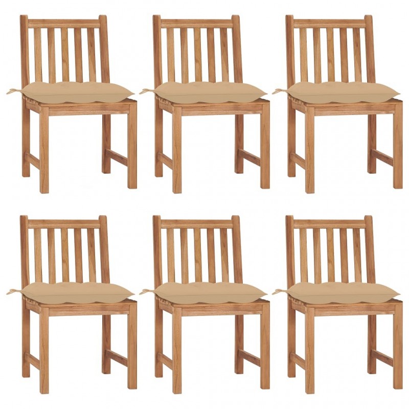 Acquista Sedie da Giardino 6 pz con Cuscini in Legno Massello di Teak con riferimento GHV-3073133 della ditta GARDENHOME