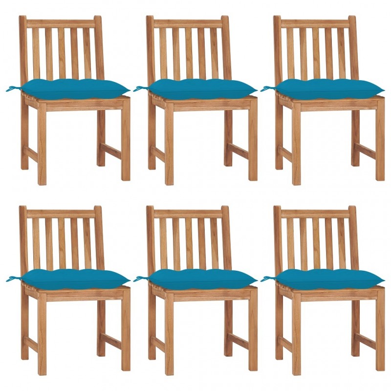 Acquista Sedie da Giardino 6 pz con Cuscini in Legno Massello di Teak con riferimento GHV-3073134 della ditta GARDENHOME