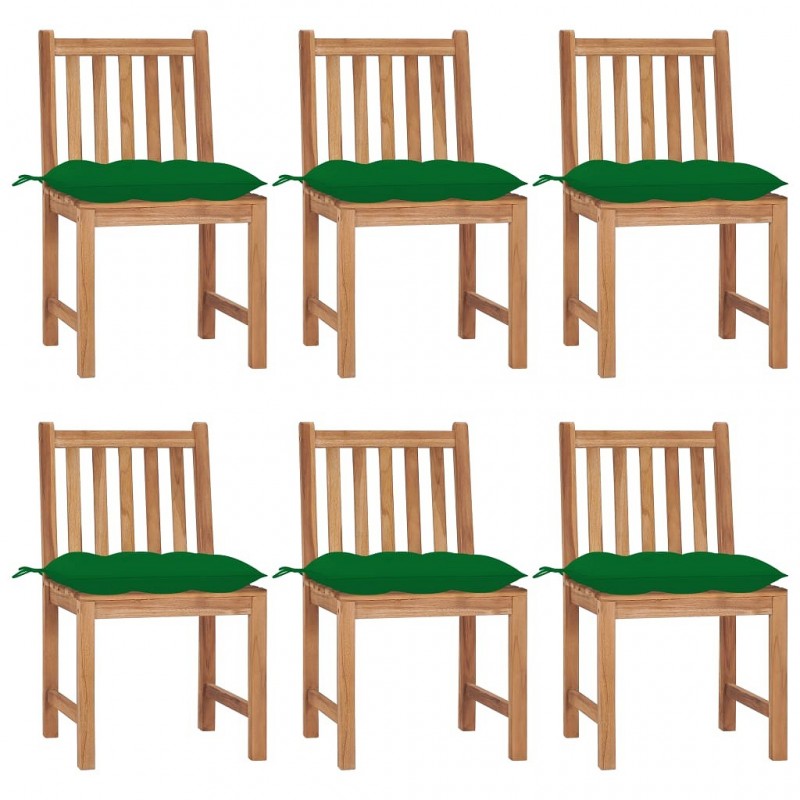 Acquista Sedie da Giardino 6 pz con Cuscini in Legno Massello di Teak con riferimento GHV-3073135 della ditta GARDENHOME