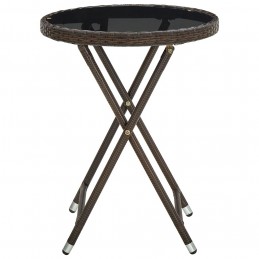 Acquista Tavolino da Salotto Marrone 60 cm Polyrattan e Vetro Temperato con riferimento GHV-310560 della ditta GARDENHOME