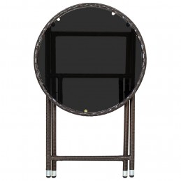 Acquista Tavolino da Salotto Marrone 60 cm Polyrattan e Vetro Temperato con riferimento GHV-310560 della ditta GARDENHOME
