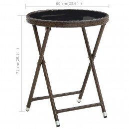 Acquista Tavolino da Salotto Marrone 60 cm Polyrattan e Vetro Temperato con riferimento GHV-310560 della ditta GARDENHOME