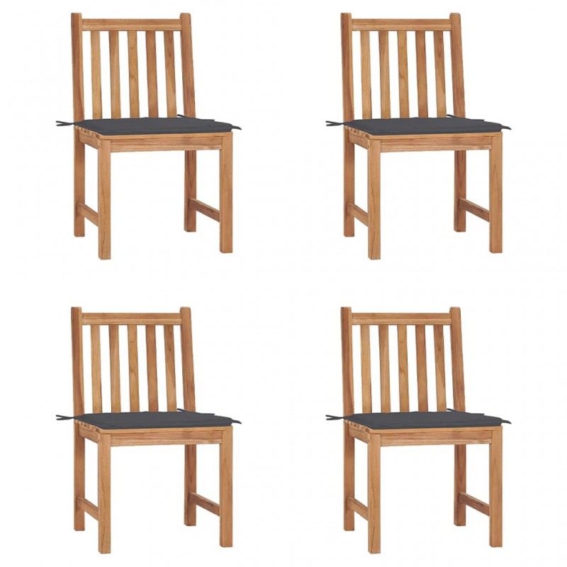 Acquista Sedie da Giardino 4 pz con Cuscini in Legno Massello di Teak con riferimento GHV-3073088 della ditta GARDENHOME