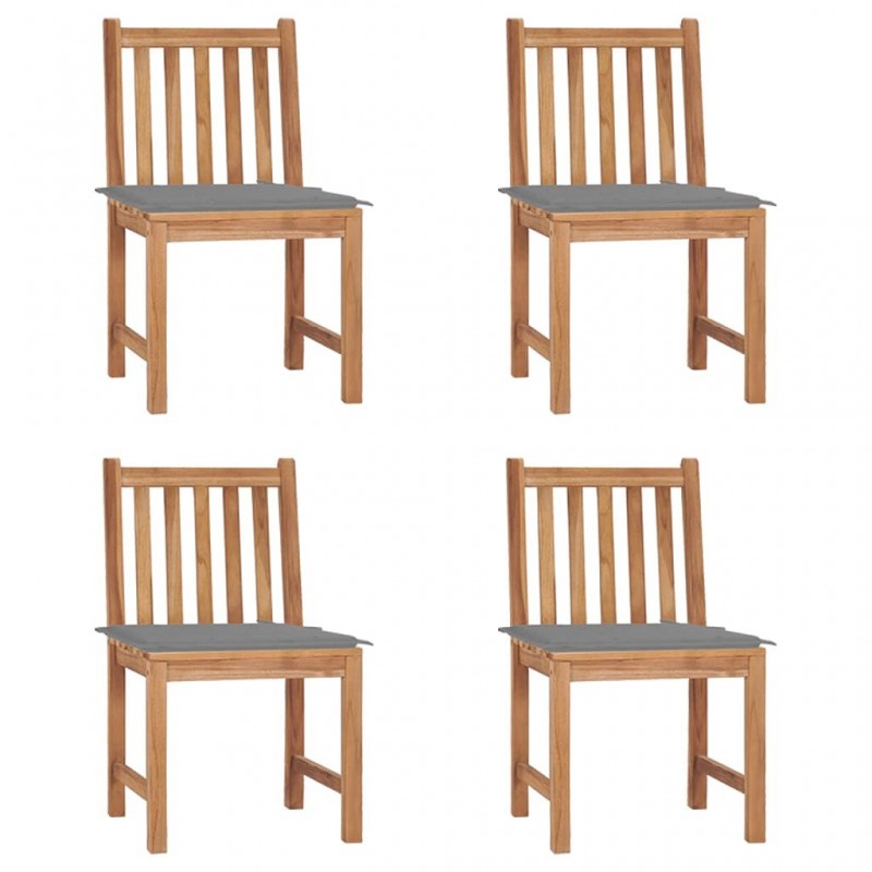 Acquista Sedie da Giardino 4 pz con Cuscini in Legno Massello di Teak con riferimento GHV-3073089 della ditta GARDENHOME