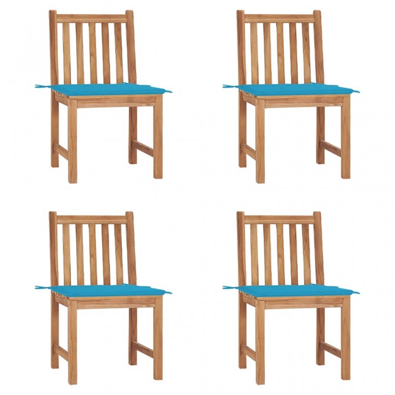 Acquista Sedie da Giardino 4 pz con Cuscini in Legno Massello di Teak con riferimento GHV-3073092 della ditta GARDENHOME