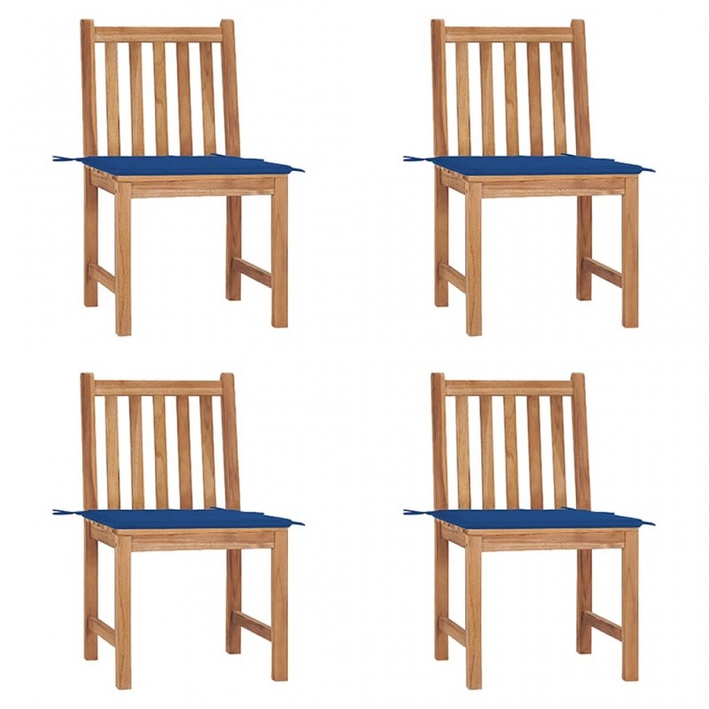 Acquista Sedie da Giardino 4 pz con Cuscini in Legno Massello di Teak con riferimento GHV-3073098 della ditta GARDENHOME