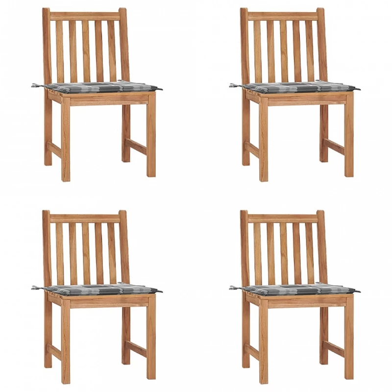Acquista Sedie da Giardino 4 pz con Cuscini in Legno Massello di Teak con riferimento GHV-3073102 della ditta GARDENHOME
