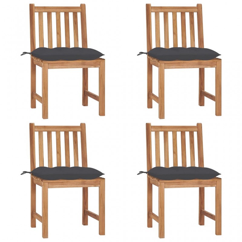 Acquista Sedie da Giardino 4 pz con Cuscini in Legno Massello di Teak con riferimento GHV-3073103 della ditta GARDENHOME