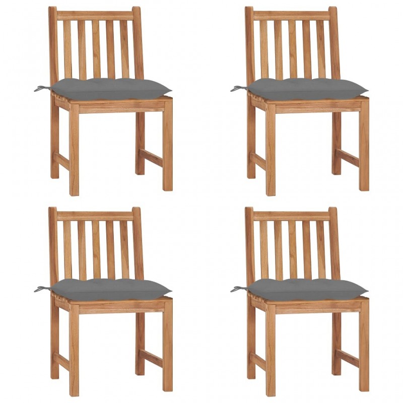 Acquista Sedie da Giardino 4 pz con Cuscini in Legno Massello di Teak con riferimento GHV-3073104 della ditta GARDENHOME