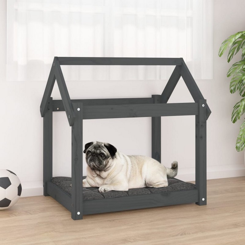 Acquista Cuccia per Cani Grigia 71x55x70 cm in Legno Massello di Pino con riferimento GHV-822204 della ditta GARDENHOME