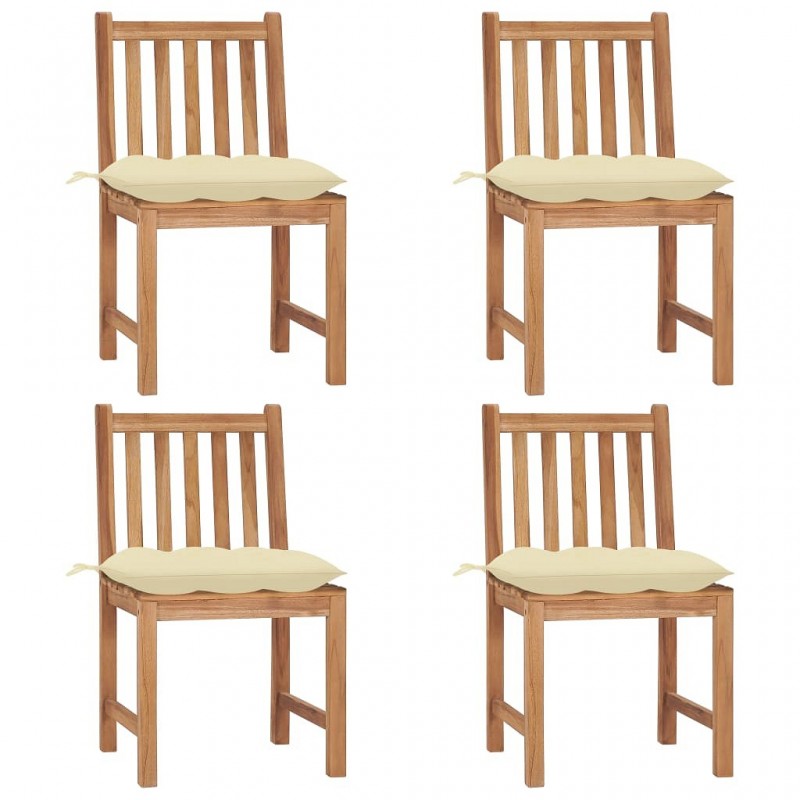 Acquista Sedie da Giardino 4 pz con Cuscini in Legno Massello di Teak con riferimento GHV-3073105 della ditta GARDENHOME