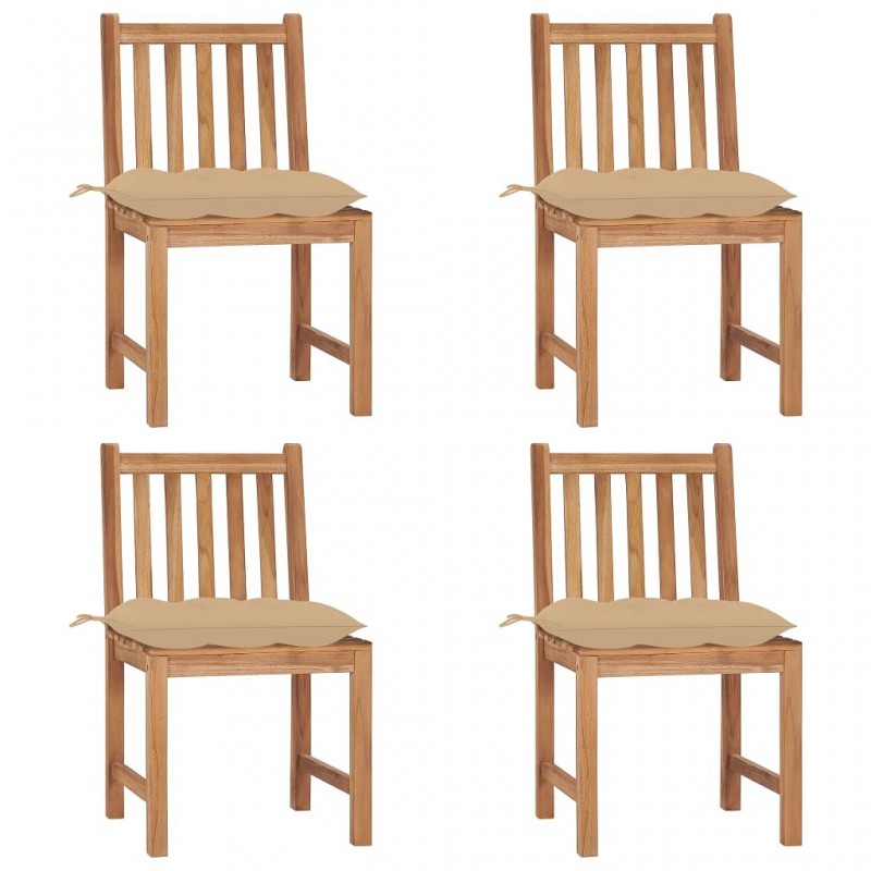 Acquista Sedie da Giardino 4 pz con Cuscini in Legno Massello di Teak con riferimento GHV-3073106 della ditta GARDENHOME