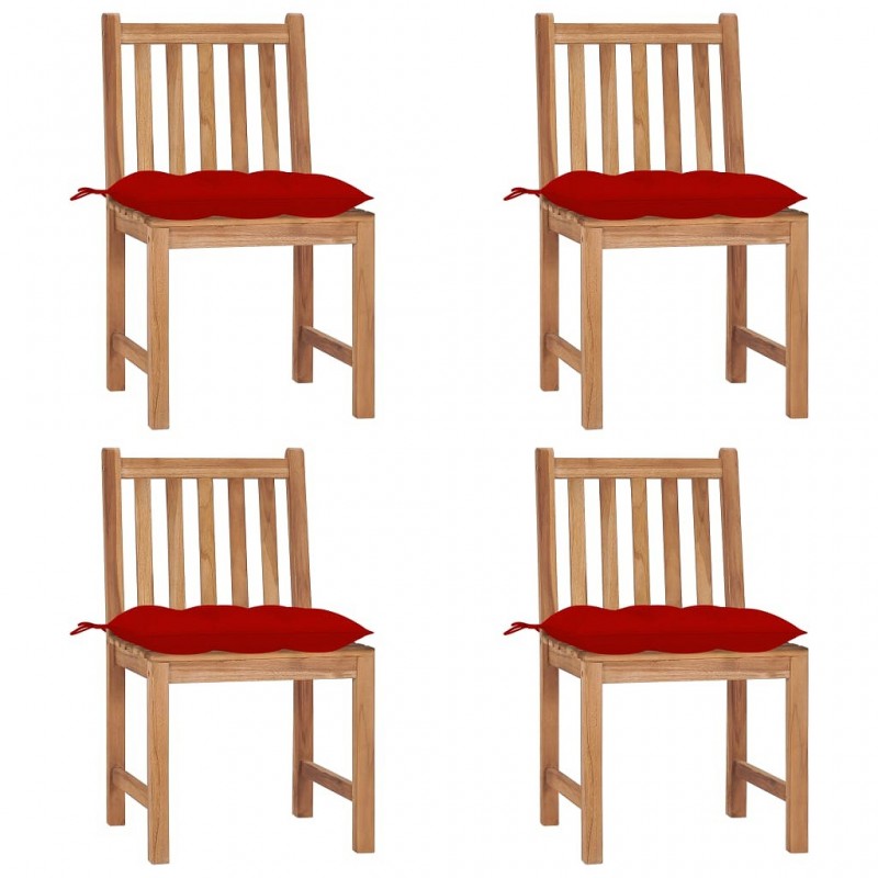 Acquista Sedie da Giardino 4 pz con Cuscini in Legno Massello di Teak con riferimento GHV-3073109 della ditta GARDENHOME