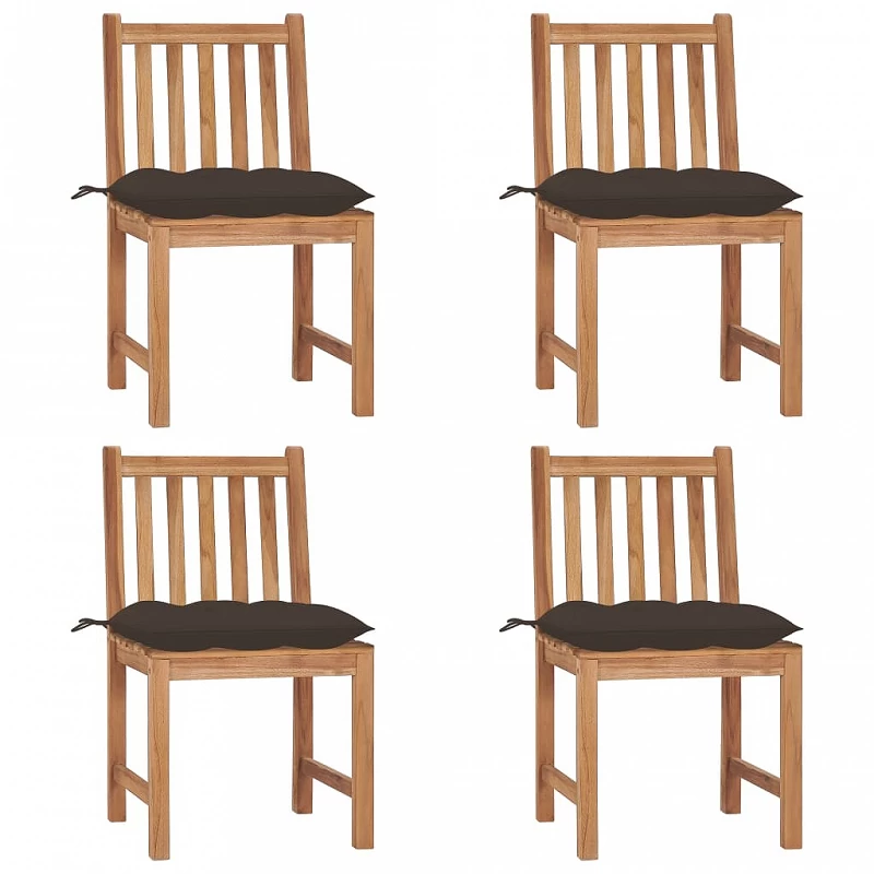 Acquista Sedie da Giardino 4 pz con Cuscini in Legno Massello di Teak con riferimento GHV-3073111 della ditta GARDENHOME