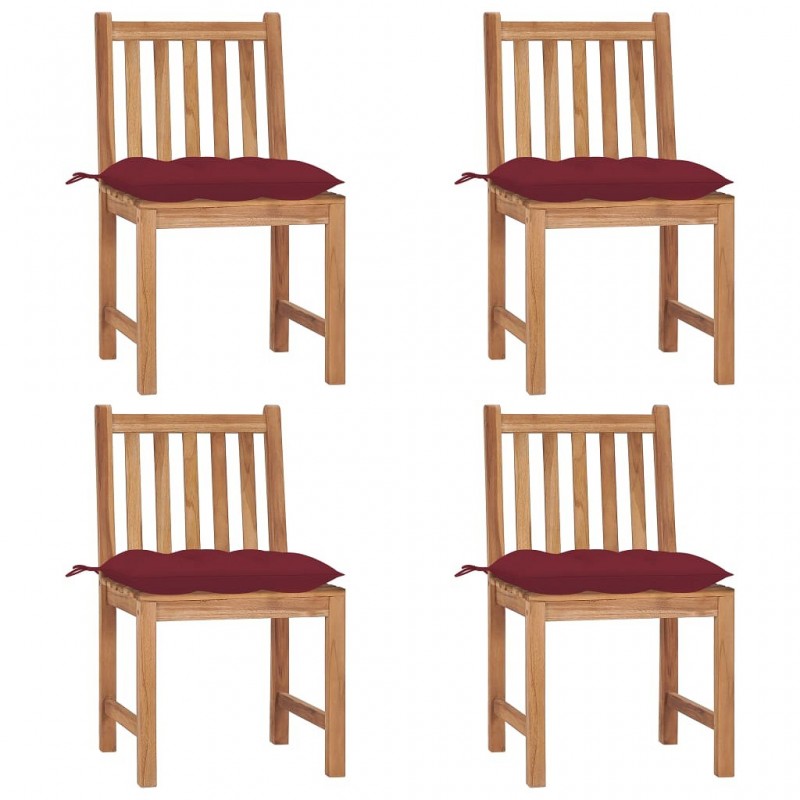 Acquista Sedie da Giardino 4 pz con Cuscini in Legno Massello di Teak con riferimento GHV-3073112 della ditta GARDENHOME