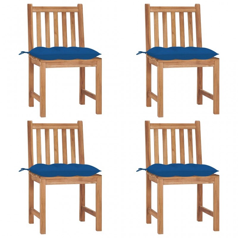 Acquista Sedie da Giardino 4 pz con Cuscini in Legno Massello di Teak con riferimento GHV-3073113 della ditta GARDENHOME