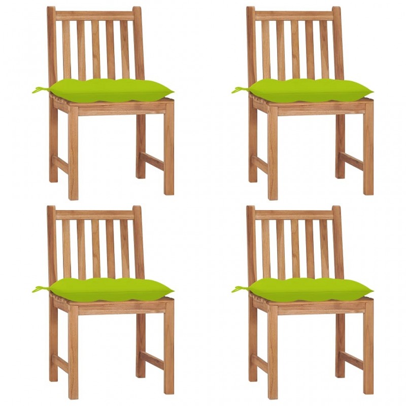 Acquista Sedie da Giardino 4 pz con Cuscini in Legno Massello di Teak con riferimento GHV-3073114 della ditta GARDENHOME