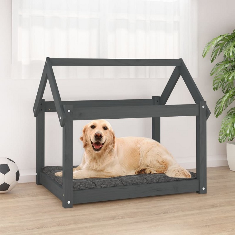 Acquista Cuccia per Cani Grigia 81x60x70 cm in Legno Massello di Pino con riferimento GHV-822209 della ditta GARDENHOME