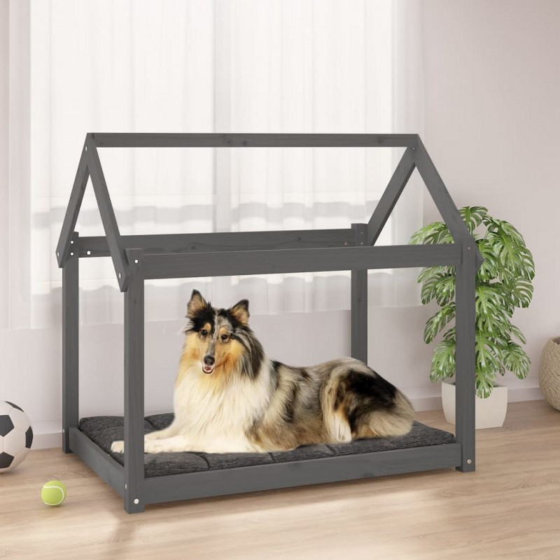 Acquista Cuccia per Cani Grigia 101x70x90 cm in Legno Massello di Pino con riferimento GHV-822214 della ditta GARDENHOME