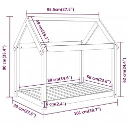 Acquista Cuccia per Cani Grigia 101x70x90 cm in Legno Massello di Pino con riferimento GHV-822214 della ditta GARDENHOME