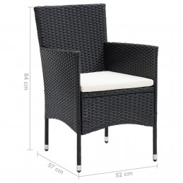 Acquista Sedie da Pranzo per Giardino 4 pz in Polyrattan Nero con riferimento GHV-310562 della ditta GARDENHOME