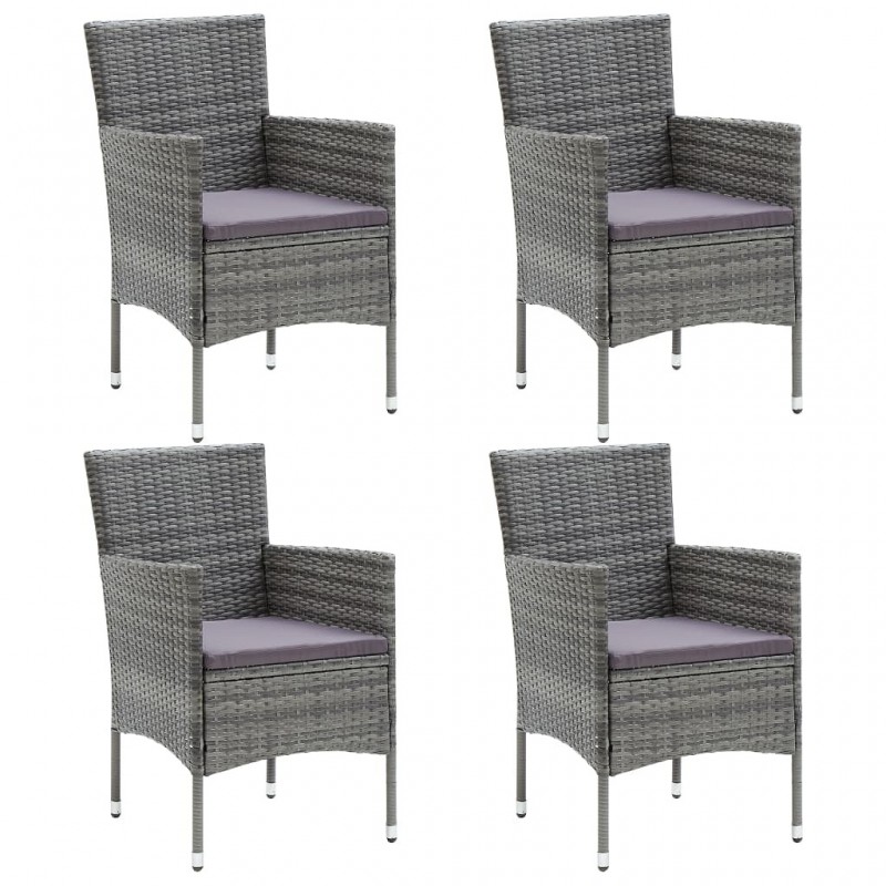 Acquista Sedie da Pranzo per Giardino 4 pz in Polyrattan Grigio con riferimento GHV-310563 della ditta GARDENHOME