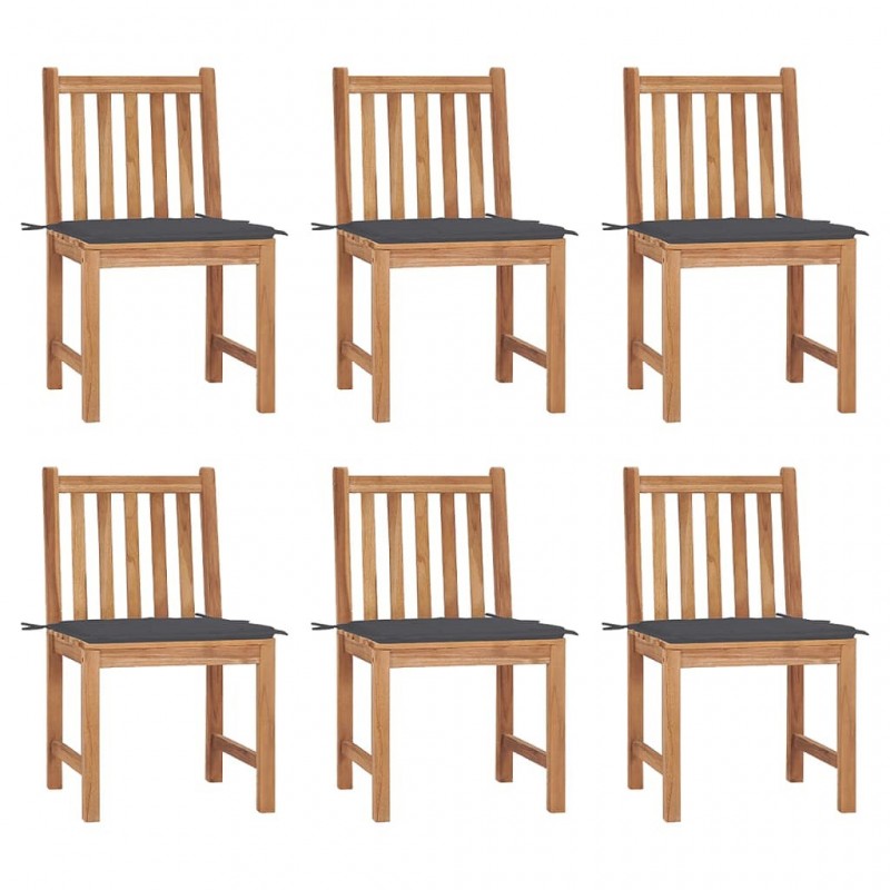 Acquista Sedie da Giardino 6 pz con Cuscini in Legno Massello di Teak con riferimento GHV-3073115 della ditta GARDENHOME