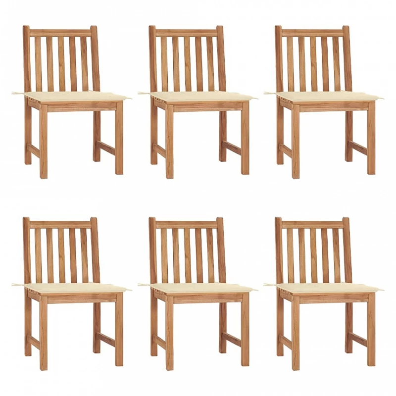 Acquista Sedie da Giardino 6 pz con Cuscini in Legno Massello di Teak con riferimento GHV-3073117 della ditta GARDENHOME