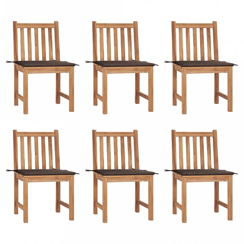 Acquista Sedie da Giardino 6 pz con Cuscini in Legno Massello di Teak con riferimento GHV-3073123 della ditta GARDENHOME