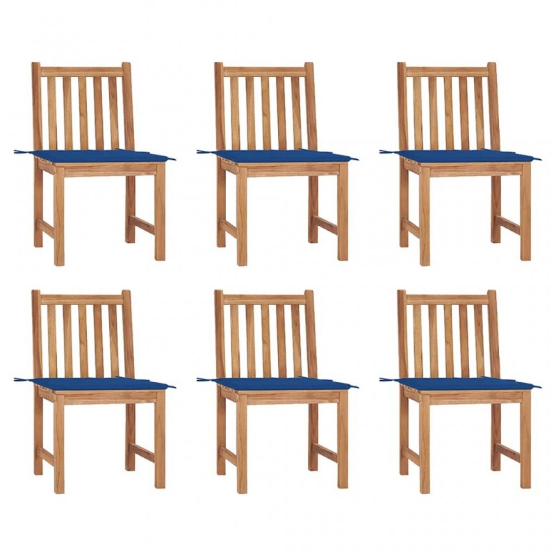 Acquista Sedie da Giardino 6 pz con Cuscini in Legno Massello di Teak con riferimento GHV-3073125 della ditta GARDENHOME