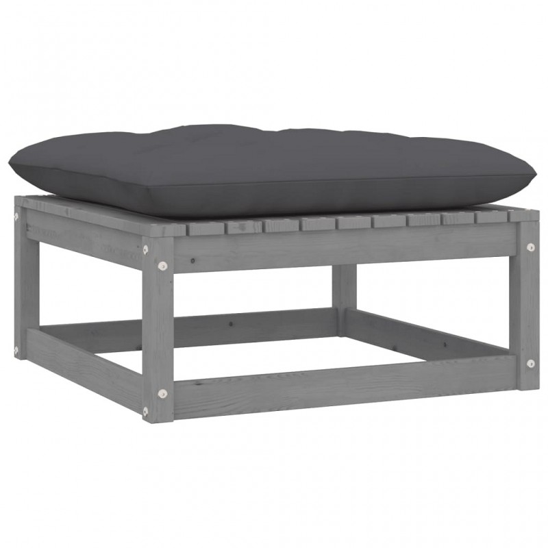 Acquista Sgabello da Giardino con Cuscino Grigio Legno Massello di Pino con riferimento GHV-805727 della ditta GARDENHOME