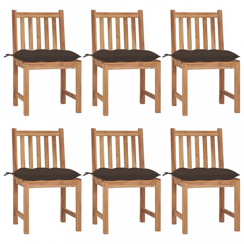 Acquista Sedie da Giardino 6 pz con Cuscini in Legno Massello di Teak con riferimento GHV-3073138 della ditta GARDENHOME
