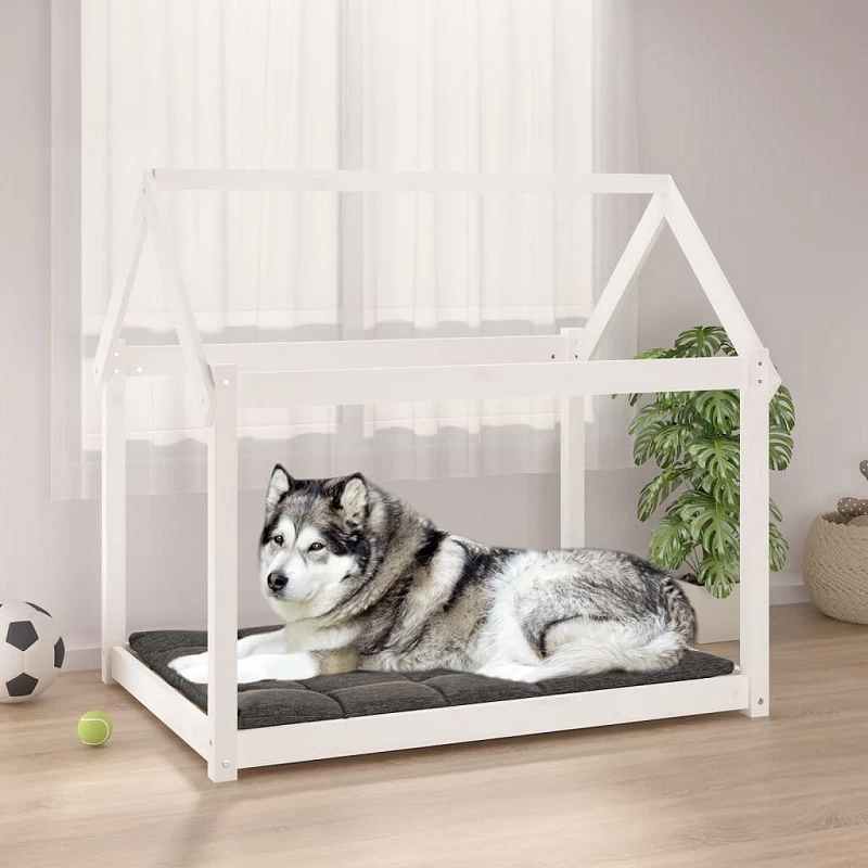 Acquista Cuccia per Cani Bianca 111x80x100 cm in Legno Massello di Pino con riferimento GHV-822218 della ditta GARDENHOME
