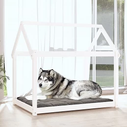 Acquista Cuccia per Cani Bianca 111x80x100 cm in Legno Massello di Pino con riferimento GHV-822218 della ditta GARDENHOME