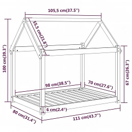 Acquista Cuccia per Cani Bianca 111x80x100 cm in Legno Massello di Pino con riferimento GHV-822218 della ditta GARDENHOME
