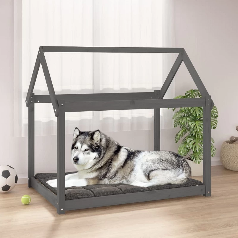 Acquista Cuccia per Cani Grigia 111x80x100 cm in Legno Massello di Pino con riferimento GHV-822219 della ditta GARDENHOME