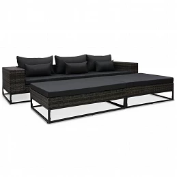 Acquista Set Divani da Giardino 5 pz con Cuscini in Polyrattan Grigio con riferimento GHV-49531 della ditta GARDENHOME