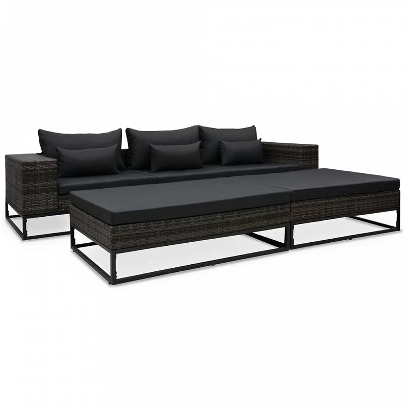 Acquista Set Divani da Giardino 5 pz con Cuscini in Polyrattan Grigio con riferimento GHV-49531 della ditta GARDENHOME