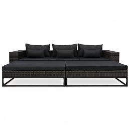 Acquista Set Divani da Giardino 5 pz con Cuscini in Polyrattan Grigio con riferimento GHV-49531 della ditta GARDENHOME