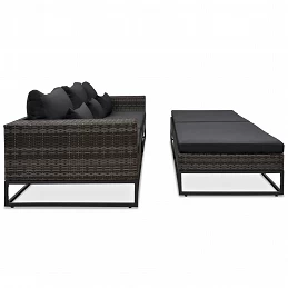 Acquista Set Divani da Giardino 5 pz con Cuscini in Polyrattan Grigio con riferimento GHV-49531 della ditta GARDENHOME