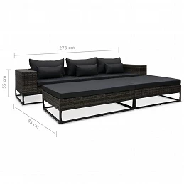 Acquista Set Divani da Giardino 5 pz con Cuscini in Polyrattan Grigio con riferimento GHV-49531 della ditta GARDENHOME