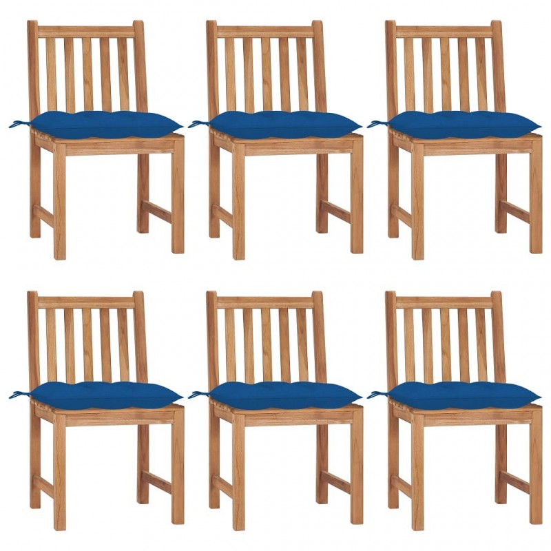 Acquista Sedie da Giardino 6 pz con Cuscini in Legno Massello di Teak con riferimento GHV-3073140 della ditta GARDENHOME