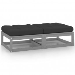 Acquista Poggiapiedi da Giardino con Cuscini 2 pz Bianchi in Legno Pino con riferimento GHV-805742 della ditta GARDENHOME