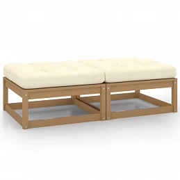 Acquista Poggiapiedi da Giardino e Cuscini 2 pz Marrone Miele Legno Pino con riferimento GHV-805743 della ditta GARDENHOME