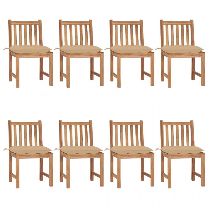 Acquista Sedie da Giardino con Cuscini 8 pz in Legno Massello di Teak con riferimento GHV-3073160 della ditta GARDENHOME