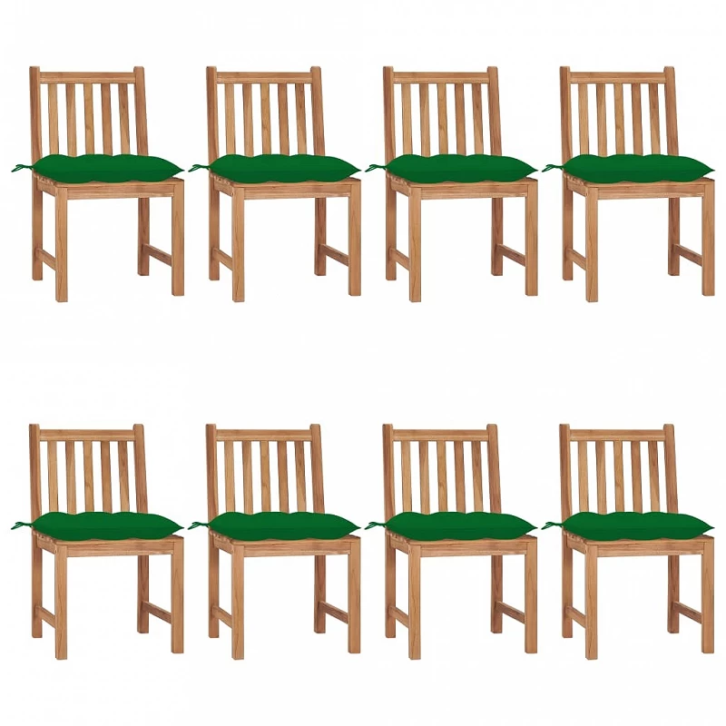 Acquista Sedie da Giardino con Cuscini 8 pz in Legno Massello di Teak con riferimento GHV-3073162 della ditta GARDENHOME